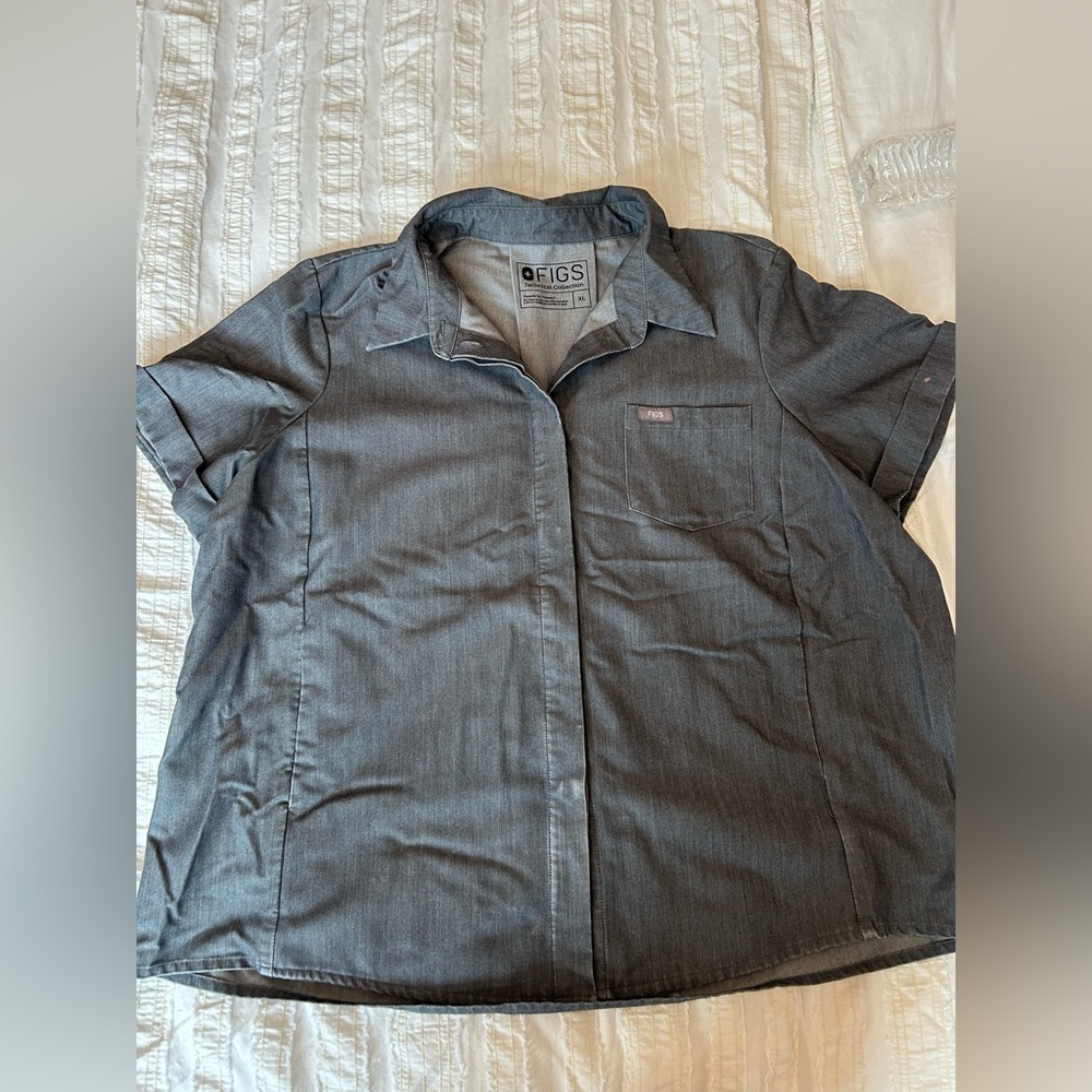 Figs button up scrub top